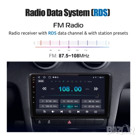 Audi A3 2003-2012 9” 2-DIN мултимедия с Android’15, 4GB/64GB , снимка 13 - Аксесоари и консумативи - 53053731