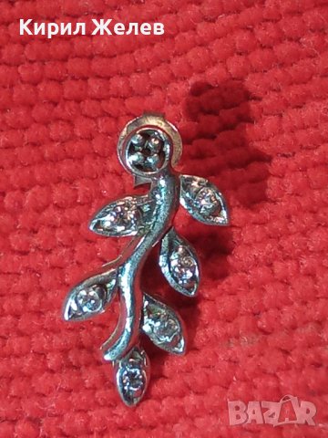 СКЪПОЦЕННА ФЛОРАЛНА СРЕБЪРНА АРТ ОБЕЦА СРЕБРО 925 с БЯЛА ПОЗЛАТА и ЦИРКОНИ 41227, снимка 2 - Обеци - 43222798