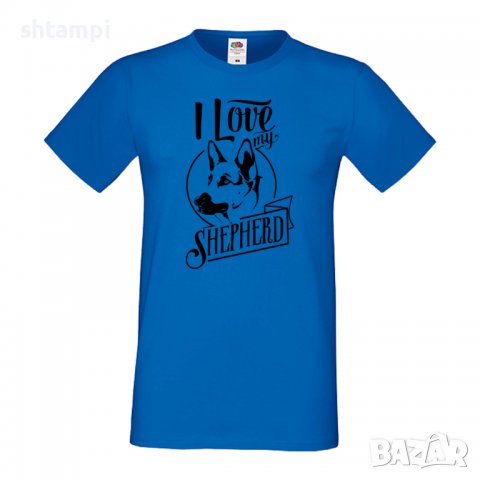 Мъжка тениска I Love My German Shepherd Dog,Куче, животно,подарък,изненада, снимка 3 - Тениски - 36934135