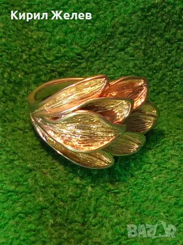 РАЗКОШЕН ФЛОРАЛЕН СРЕБЪРЕН ПРЪСТЕН СРЕБРО 925 с БЯЛА ПОЗЛАТА ХУДОЖЕСТВЕНА БИЖУТЕРСКА ИЗРАБОТКА 49297, снимка 13 - Пръстени - 49866081