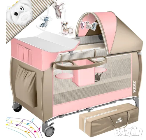 Бебешко легло 3 в 1 с подложка за повиване и мрежа за комари , до15 кг, снимка 1