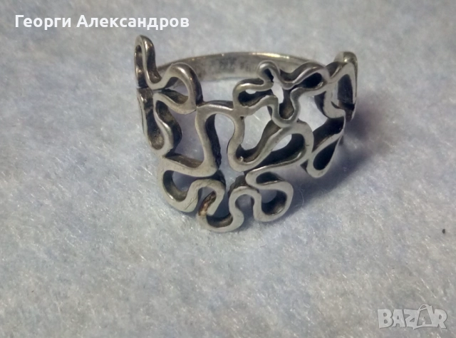 Нежен Флорален СРЕБЪРЕН ПРЪСТЕН Сребро 925 стилен Ажурен АРТ Модел, снимка 5 - Пръстени - 52688884