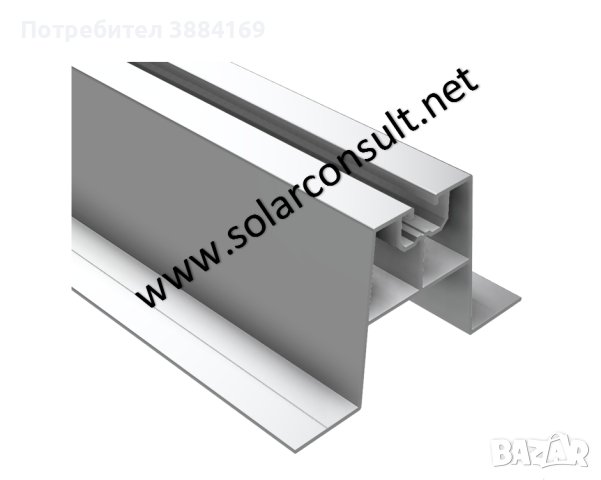 Алуминиев профил за соларни панели 40x60мм, с един канал, снимка 1 - Строителни материали - 44047594