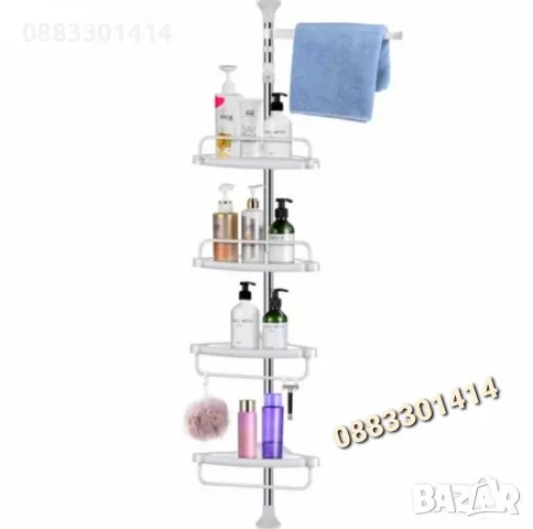 Етажерка за баня Ъглова етажерка 4 рафта 