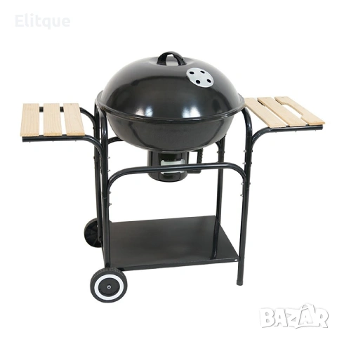 Голямо дворно барбекю 45 см. диаметър с две маси и колелца, снимка 4 - Други стоки за дома - 53191840