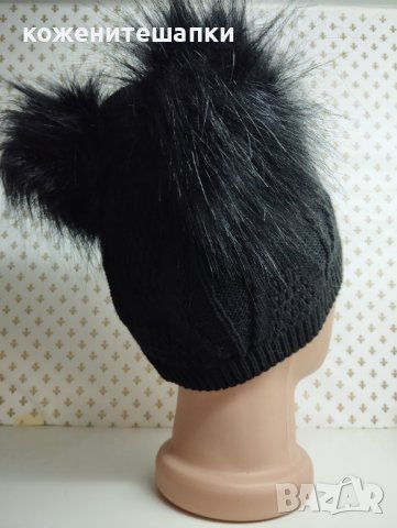 23 Дамска шапка с две папулки, снимка 2 - Шапки - 43316781