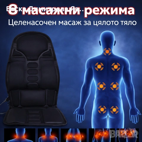 Масажна седалка с подгряване – комфорт и облекчение за тяло, което е уморено от седене, снимка 5 - Масажори - 53010924