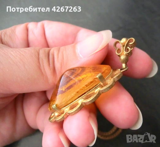 Разкошно ретро колие имитация на кехлибар, снимка 2 - Колиета, медальони, синджири - 52666691