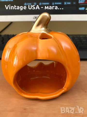 Малък керамичен свещник за Хелоуин / Halloween, снимка 2 - Декорация за дома - 52177257