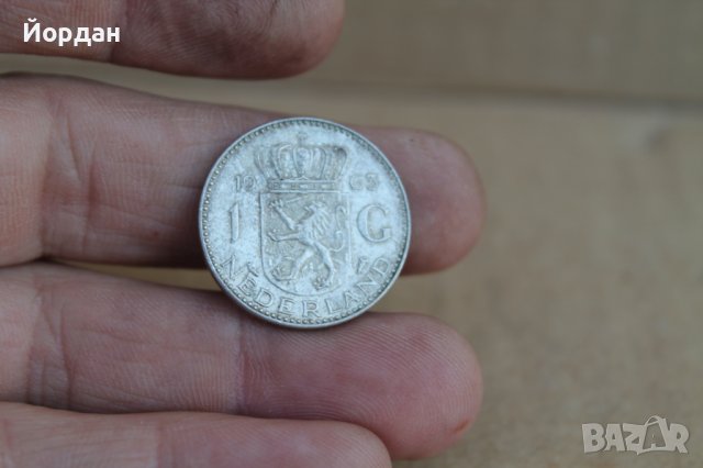Монета 1 Гулден Холандия 1963г, снимка 1 - Нумизматика и бонистика - 37381492
