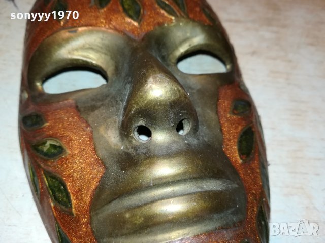 МАСКА МАСИВНА-МЕД МЕСИНГ ОТ ФРАНЦИЯ 1112212027, снимка 3 - Антикварни и старинни предмети - 35108264