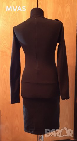Нова зимна топла черна рокля S размер с дълъг ръкав, снимка 2 - Рокли - 26553553