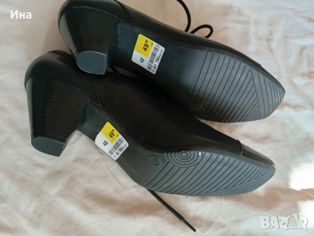 Нови Черни обувки естествена кожа n.40, снимка 6 - Дамски ежедневни обувки - 52081582