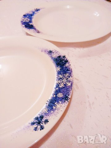 Ръчно рисувани чинии Luminarc 25,5см, 6бр, снимка 2 - Сервизи - 35090435
