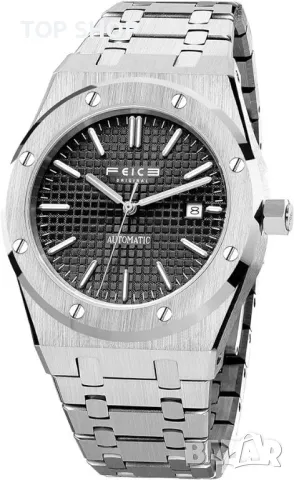 Спортен автоматичен часовник FEICE Мъжки водоустойчив механичен от неръждаема стомана, снимка 4 - Мъжки - 48732227