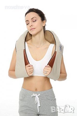 12V/220V 3D Шиацу масажор за врат гръб плешки и рамене с функция затопляне , снимка 1 - Масажори - 27360214