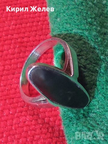 СТАР ИЗИСКАН СТИЛЕН РетроАрт МОДЕЛ СРЕБЪРЕН ПРЪСТЕН СРЕБРО ВИСОКА ПРОБА с ШЛИФОВАН ЧЕРЕН ОНИКС 32379, снимка 7 - Пръстени - 38323642