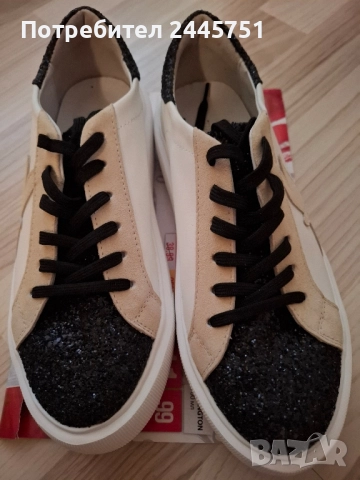 Кецове с брокат Dragonfly, естествена кожа, нови 