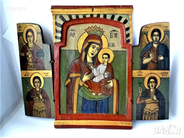Православна дървена икона - триптих 1