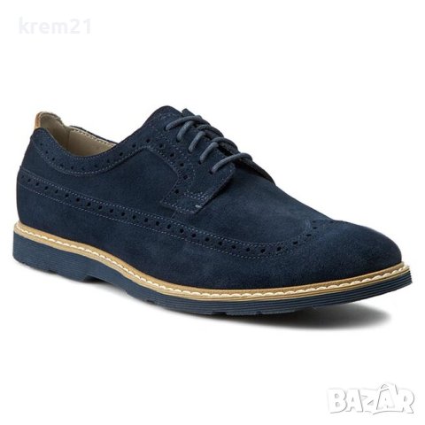 Clarks Gambeson Navy Suede мъжки обувки номер 42, снимка 16 - Официални обувки - 43532400