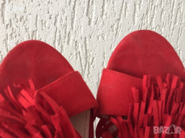 Червени интересни обувки, снимка 6 - Дамски елегантни обувки - 32445010