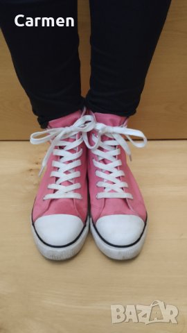 Розови високи кецове с цип - Revolution, снимка 2 - Кецове - 32972540