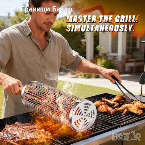 Нови Грил кошници от неръждаема стомана 304 BBQ аксесоар 2 броя за месо, снимка 3 - Други - 52877441