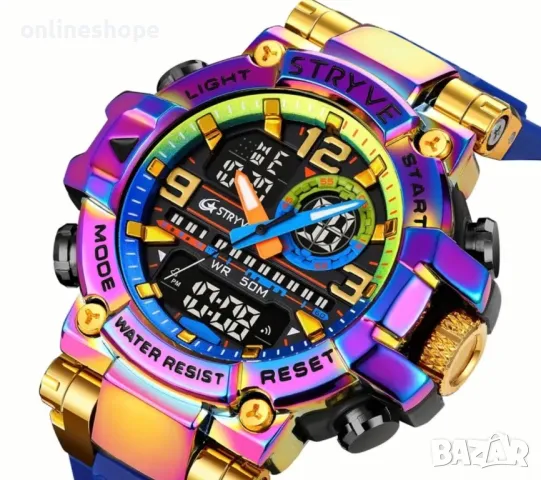 Мъжки спортен цифров часовник - Водоустойчив / цветен, снимка 3 - Мъжки - 49171593