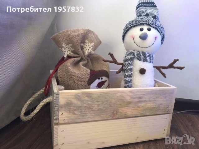 Декоративна дървена щайга с конопени дръжки, снимка 8 - Други стоки за дома - 26228630