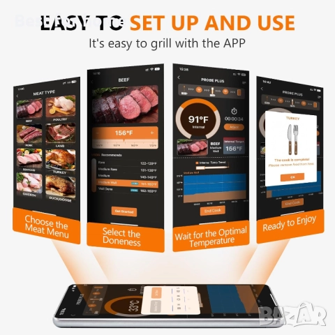 Безжичен термометър за месо , снимка 7 - Други стоки за дома - 51595335