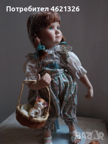 Винтидж порцеланова кукла Саманта от колекция Джордж, сертификат, снимка 5 - Декорация за дома - 52069302