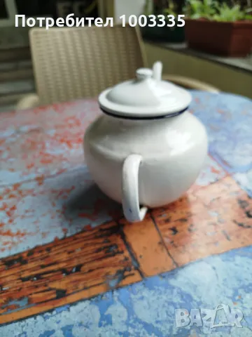 Емайлиран чайник 1965г., снимка 5 - Антикварни и старинни предмети - 50399011