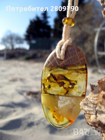 Приказна висулка от естествен балтийски кехлибар / Fabulous Pendant made of Natural Baltic Amber, снимка 10 - Колиета, медальони, синджири - 33332781