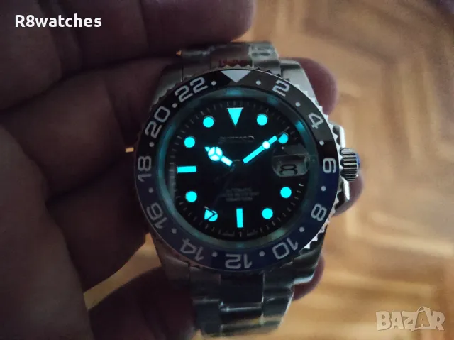 Seiko mod Batman GMT NH34 , снимка 4 - Мъжки - 50419656