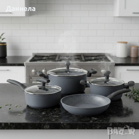 Комплект от 7 части тенджери и тиган Michelino , снимка 2 - Съдове за готвене - 53237990