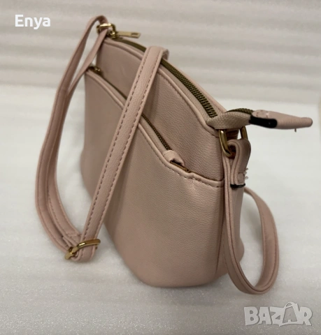 Дамска чанта за през рамо - млечно-розов цвят, снимка 3 - Чанти - 53524471