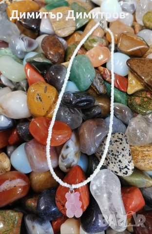 Чокър с желирано мече и чешки мъниста. Бижута Луди гъби. Идея за подарък.