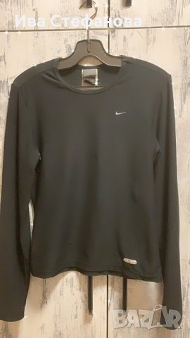 Страхотна наситено черна еластична унисекс фланела еластично трико  блуза Найк - Nike , снимка 10 - Блузи с дълъг ръкав и пуловери - 32491594