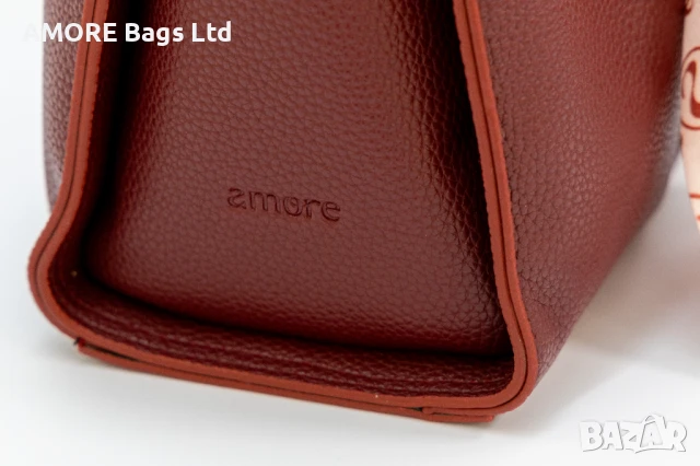 Класическа дамска чанта AMORE Giulia - Claret red, снимка 2 - Чанти - 50659693