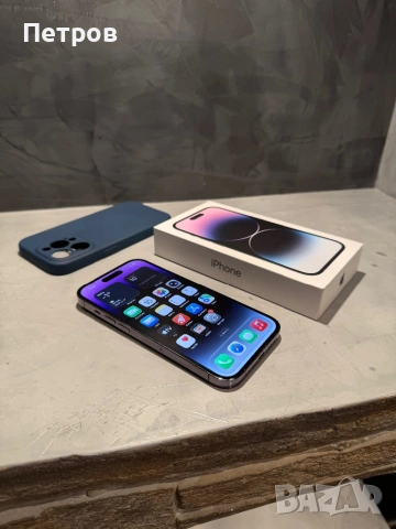 100%! КАТО  НОВ Iphone 14 Pro 256 GB Purple, снимка 7 - Apple iPhone - 53425782