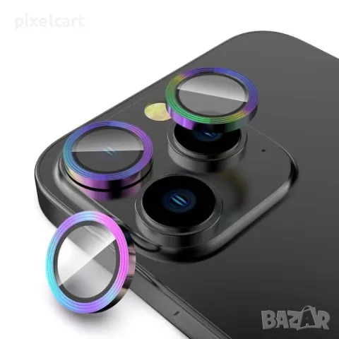 3D Стъклен Протектор за камерата на iPhone 15 Pro Max, Многоцветен, снимка 2 - Фолия, протектори - 47902372