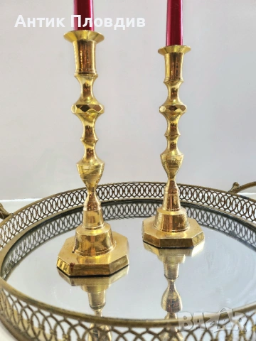 Чифт златисти свещници, снимка 2 - Декорация за дома - 53381332