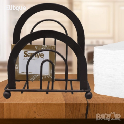 Стилен метален салфетник с ниска и висока преграда, снимка 3 - Други стоки за дома - 52901371