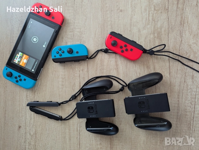 Nintendo Switch + 4 игри + кейс + доп. контролери, снимка 3 - Nintendo конзоли - 52874232