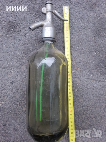 Шише за сода от билюрено стъкло, снимка 2 - Антикварни и старинни предмети - 52564518