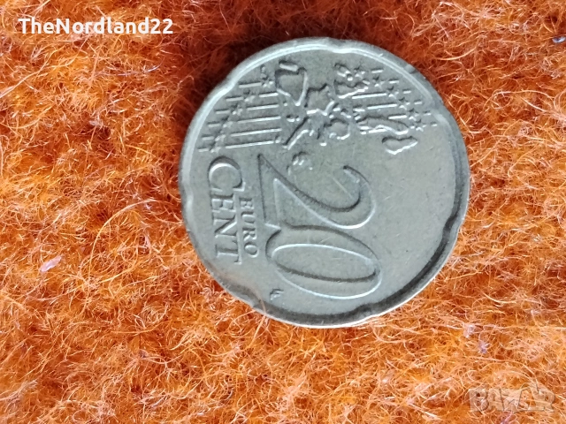 Евро монета 20 цента 2002 г. Италия , снимка 2 - Нумизматика и бонистика - 53322665