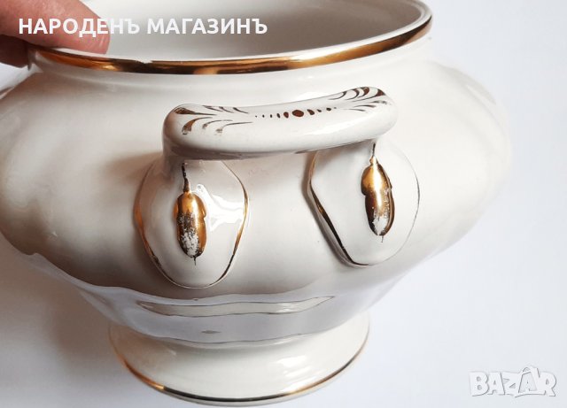 1874 - 1909 г. VILLEROY & BOCH - АНТИКВАРЕН немски порцелан супник хранене сервиз купа кашпа, снимка 5 - Други ценни предмети - 43779999