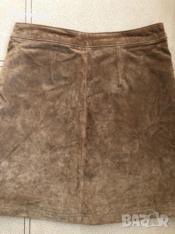 Пола висока талия с копчета естествена кожа Only, снимка 5 - Поли - 28371408