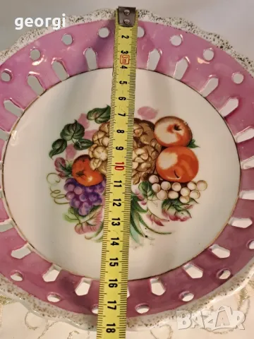 порцеланова фруктиера ажурен розов порцелан 23/5, снимка 6 - Аксесоари за кухня - 49341283