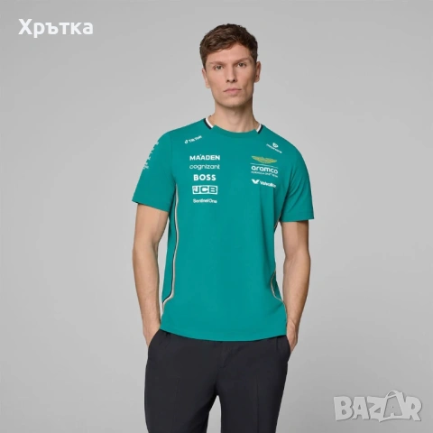Aston Martin x Hugo Boss F1 Team T-Shirt - Оригинална мъжка тениска, снимка 4 - Тениски - 53477763